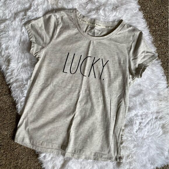 Rae Dunn LUCKY T-shirt Short Sleeve Womens Size Small - Picture 1 of 5